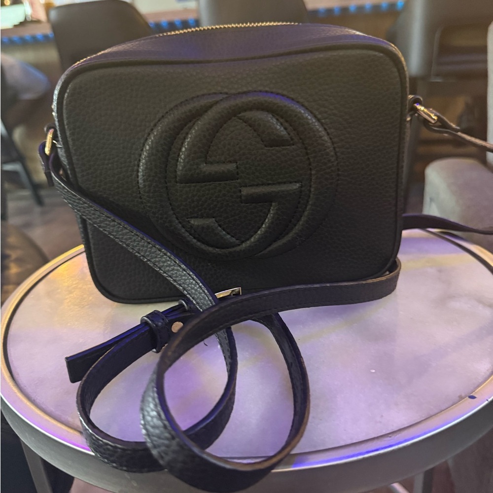 Gucci Black Pebbled Leather Crossbody